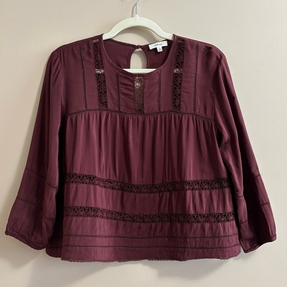 Aritzia Wilfred Sz XS Armenia Lace Trim Blouse Boho Peasant Prairie Cottagecore - Picture 1 of 12
